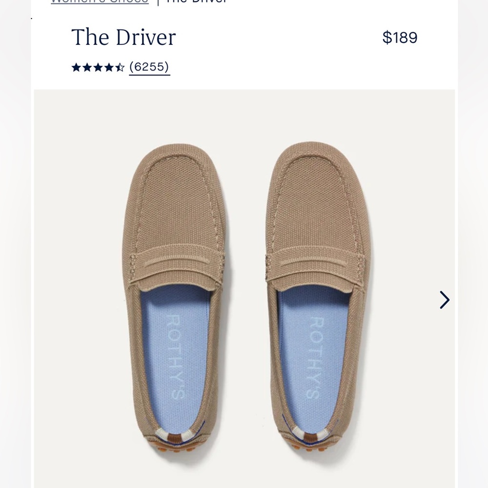 Rothy’s Driver — size 9.5 latte NWT